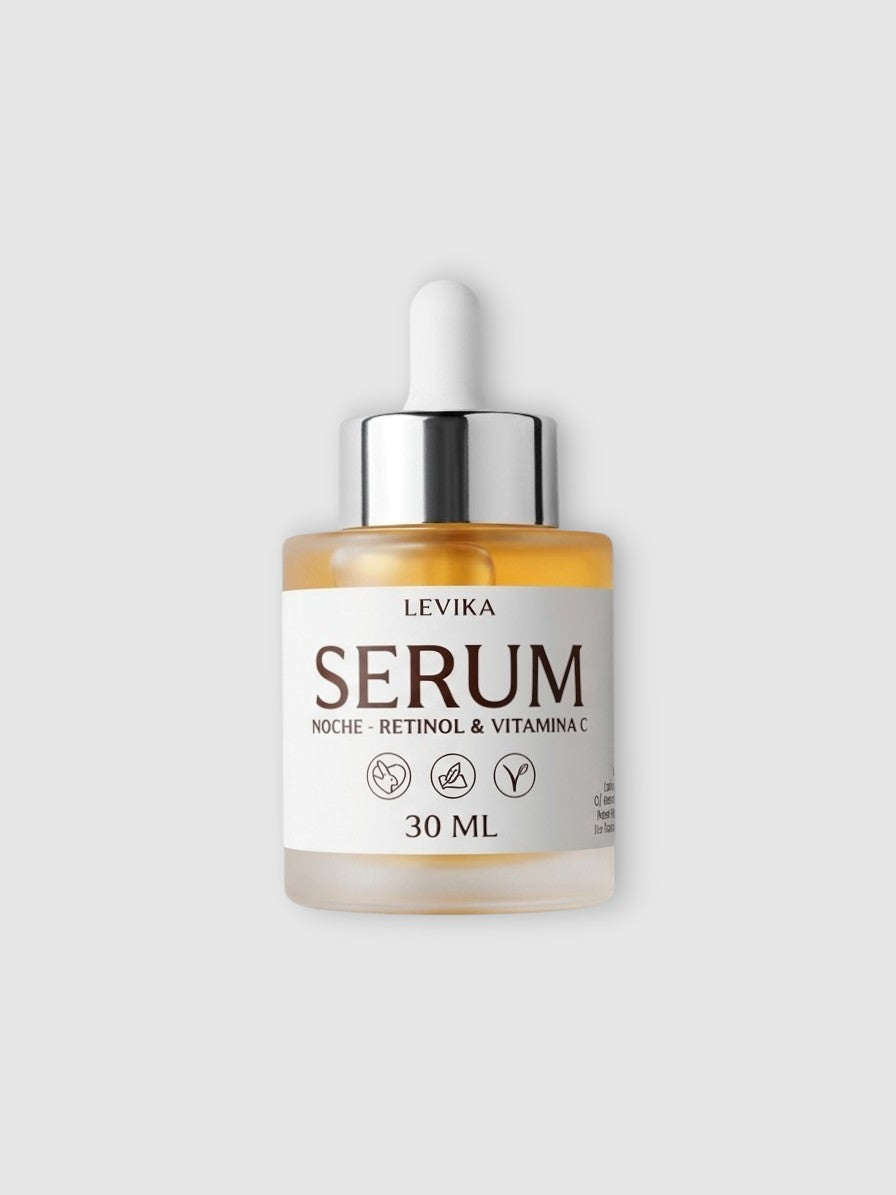 Sérum Noche Retinol y Vitamina C LEVIKA - Frasco 30ml con gotero