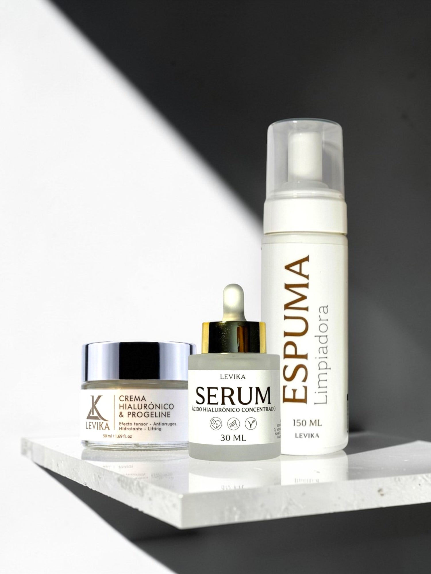 Rutina Hidratación 3 Pasos LEVIKA - Espuma sérum hialurónico y crema hidratante