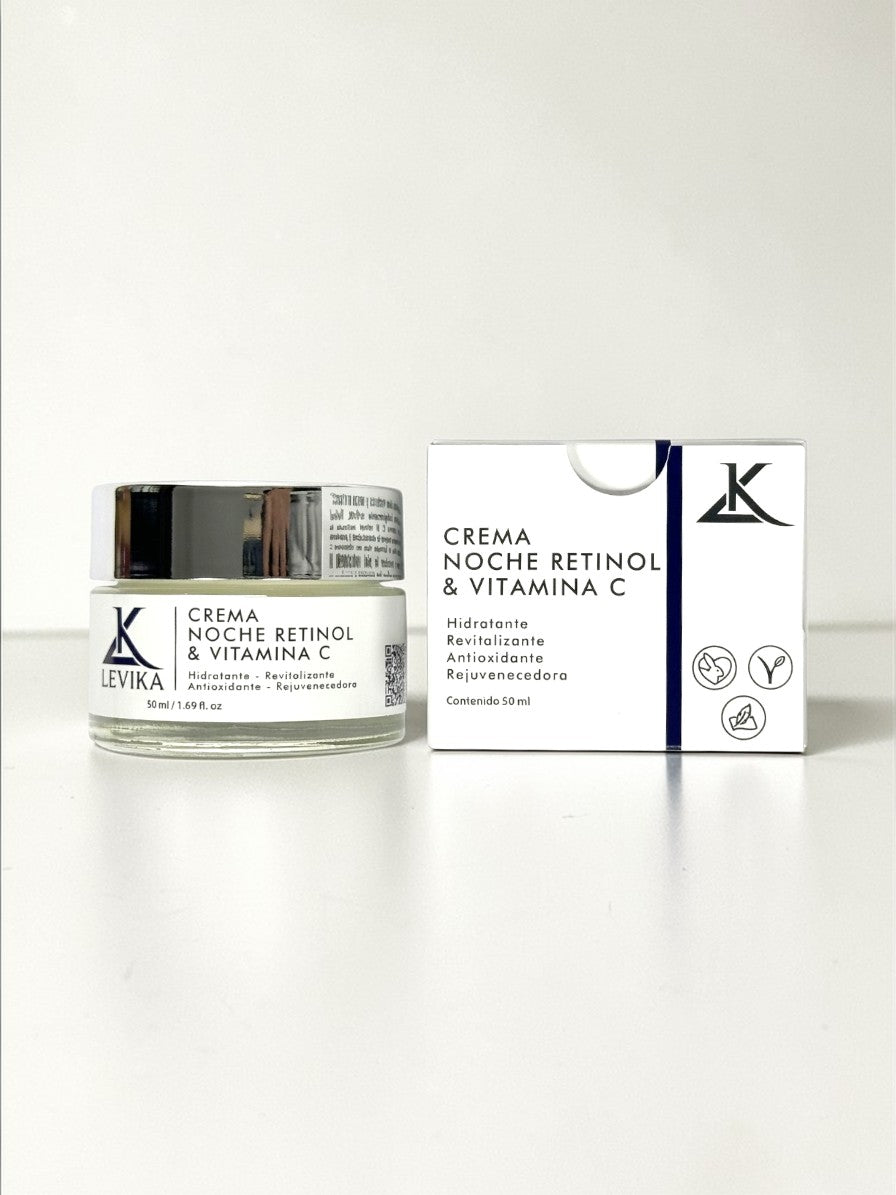 Crema de Noche Retinol LEVIKA - Producto con caja cosmética natural